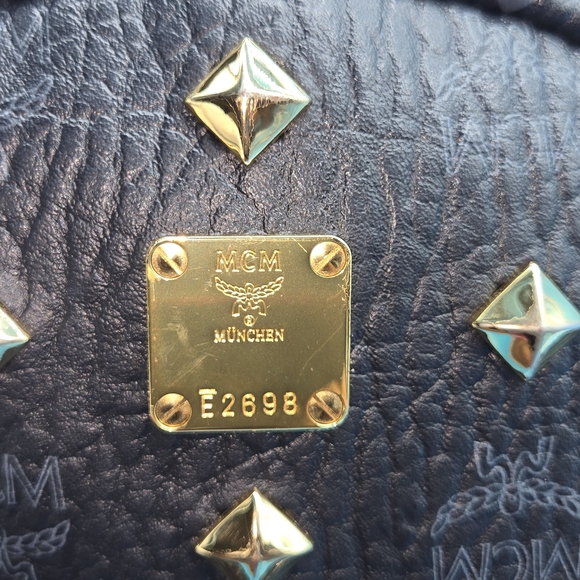 MCM Black and Gold Studded Backpack - Picture 12 of 16